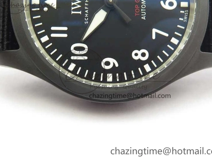 MIROTIME 1222 Pilot IW326901 Real Ceramic MK 1:1 Best Edition Black Dial On Nylon Strap MIYOTA FastDry 7126